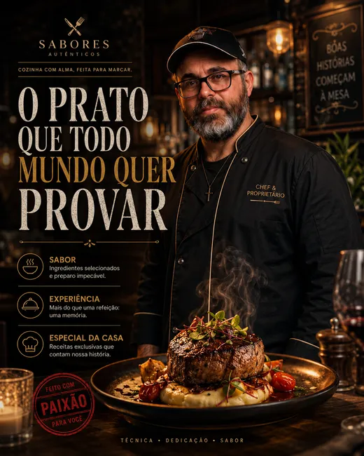 Carrossel para chef de cozinha